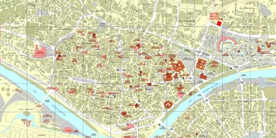 வரைபடம் செவில் மற்றும் சுற்றியுள்ள பகுதியில்